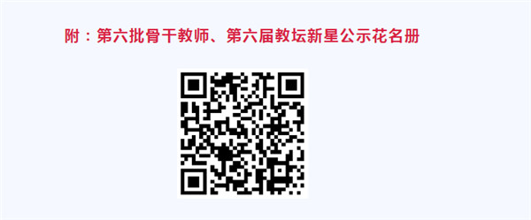 淮南市第六批骨干教師、第六屆教壇新星評(píng)選結(jié)果公示